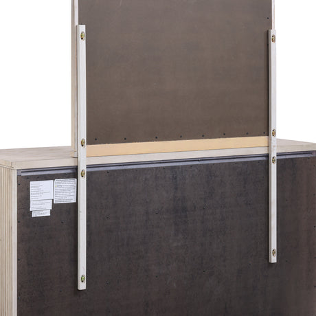Henry Tan 65" 6-Drawer Reeded Dresser and Mirror from Steve Silver - Luna Furniture