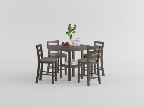 Sharon Gray 5-Piece Counter Height Set from Homelegance - Luna Furniture