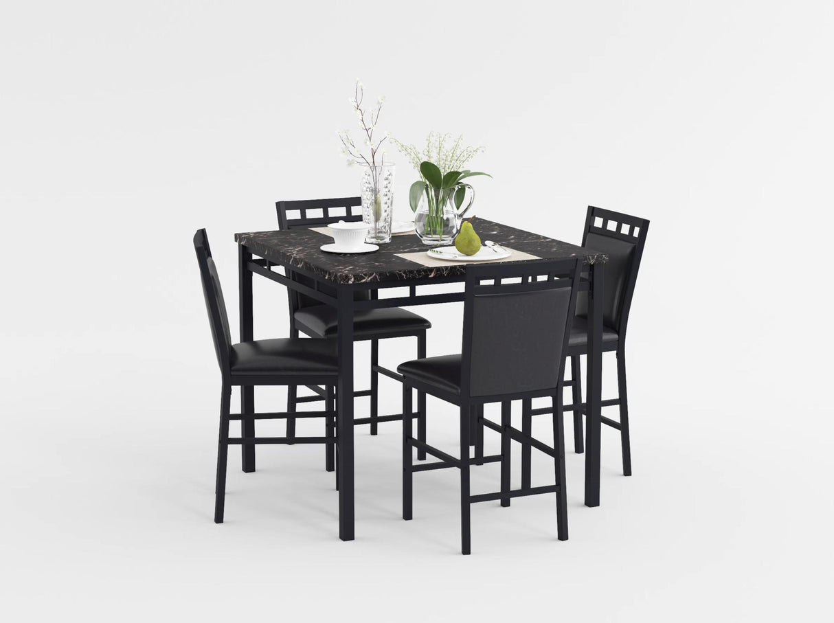 Olney Black/Dark Brown 5-Piece Counter Height Set from Homelegance - Luna Furniture