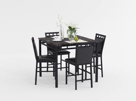 Olney Black/Dark Brown 5-Piece Counter Height Set from Homelegance - Luna Furniture