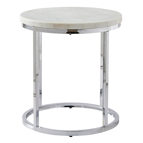 Echo White Marble Top Round End Table from Steve Silver - Luna Furniture
