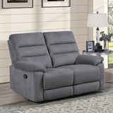 Cozy Gray Manual Recliner Loveseat from Steve Silver - Luna Furniture