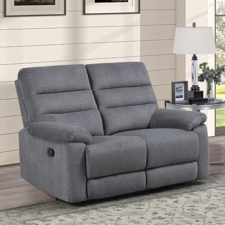 Cozy Gray Manual Recliner Loveseat from Steve Silver - Luna Furniture