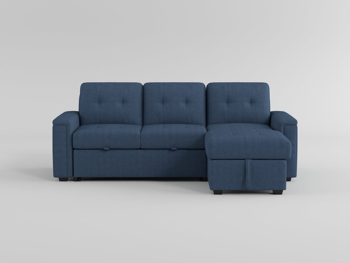Barbara Navy Reversible Sectional with Hidden Storage and Pull-out Bed from Homelegance - Luna Furniture