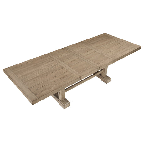 Napa 108-inch Dining Table with 2/18-inch Leaves, Sand from Steve Silver - Luna Furniture