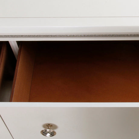 Cassie Illuminating Glam 58″ Dresser, Shimmering Pearl Finish from Steve Silver - Luna Furniture