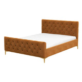 Bailey Cognac Velvet Queen Bed from Midinmod - Luna Furniture