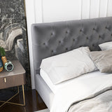 Bailey Dark Grey Velvet King Bed from Ashcroft Furniture - Luna Furniture