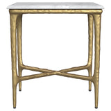 Baldwin White and Gold Rectangular Marble Top Side Table from Coaster - Luna Furniture