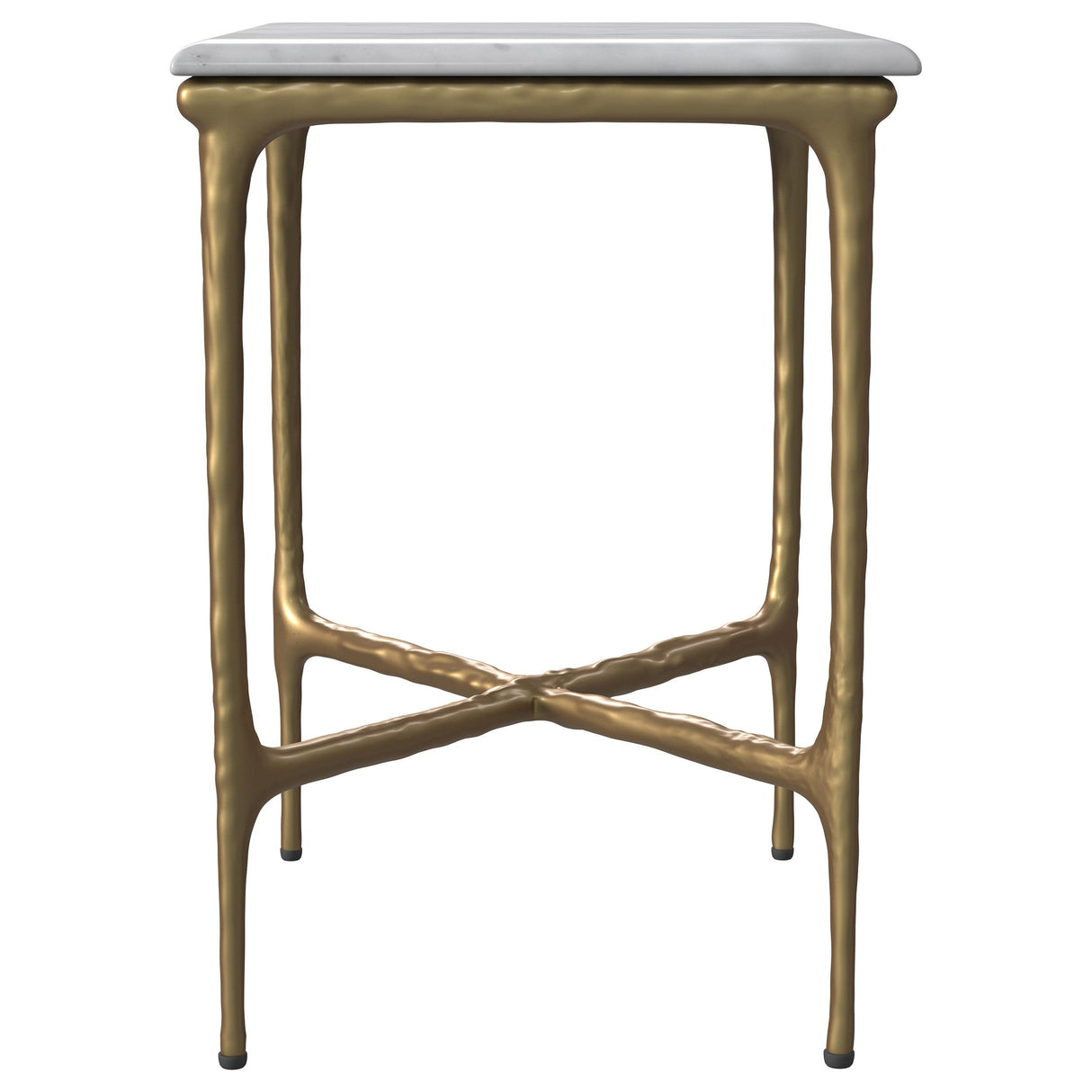Baldwin White and Gold Rectangular Marble Top Side Table from Coaster - Luna Furniture