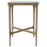 Baldwin White and Gold Rectangular Marble Top Side Table from Coaster - Luna Furniture