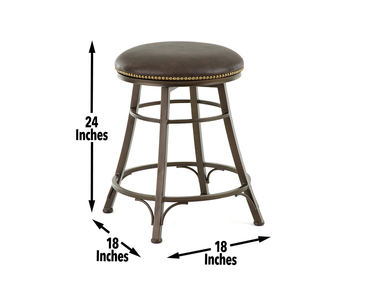Bali 24″ Backless Counter Stool, Swivel, Gray from Steve Silver - Luna Furniture