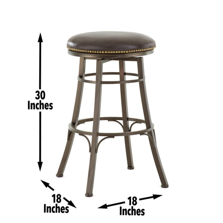 Bali 30″ Backless Bar Stool, Swivel, Gray from Steve Silver - Luna Furniture