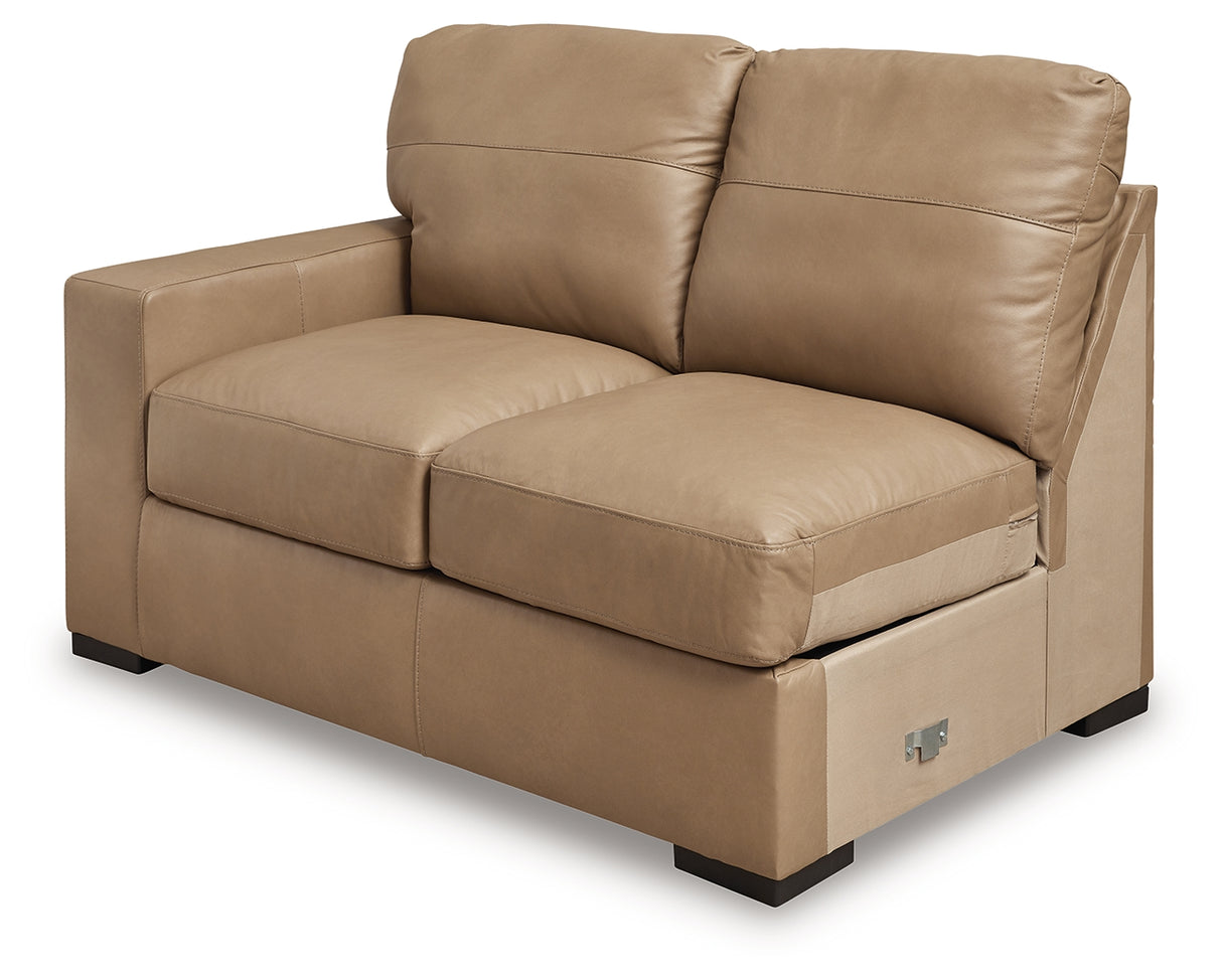 Bandon Toffee Leather 3-Piece RAF Sectional from Ashley - Luna Furniture