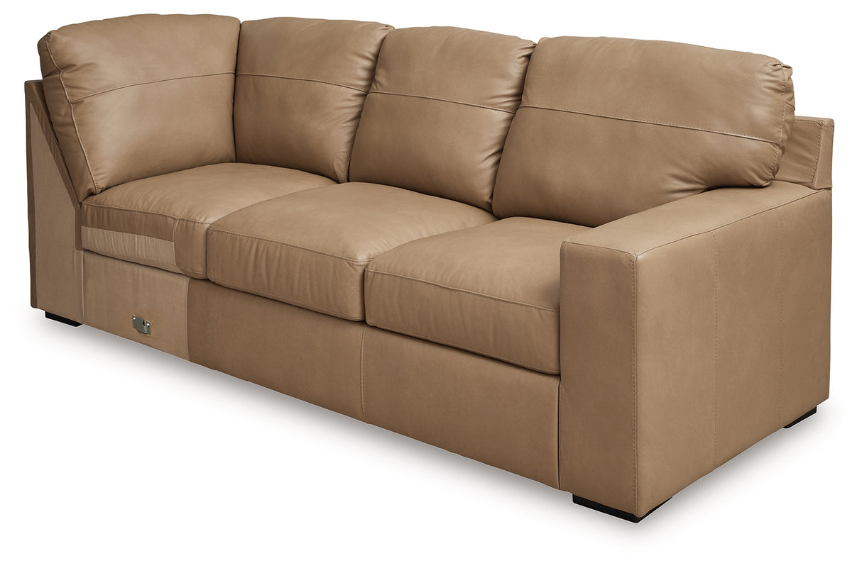 Bandon Toffee Leather 3-Piece RAF Sectional from Ashley - Luna Furniture