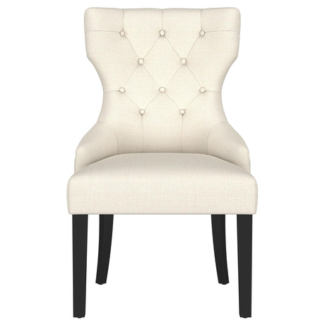 Baney Beige Upholstered Parson Dining Side Chair with Tufted Back from Coaster - Luna Furniture