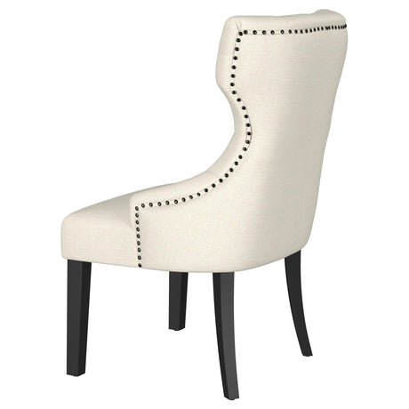 Baney Beige Upholstered Parson Dining Side Chair with Tufted Back from Coaster - Luna Furniture