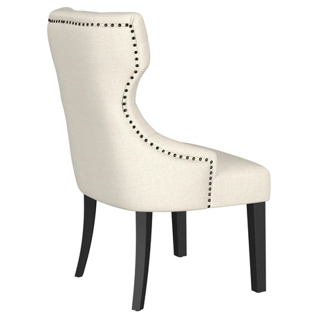Baney Beige Upholstered Parson Dining Side Chair with Tufted Back from Coaster - Luna Furniture