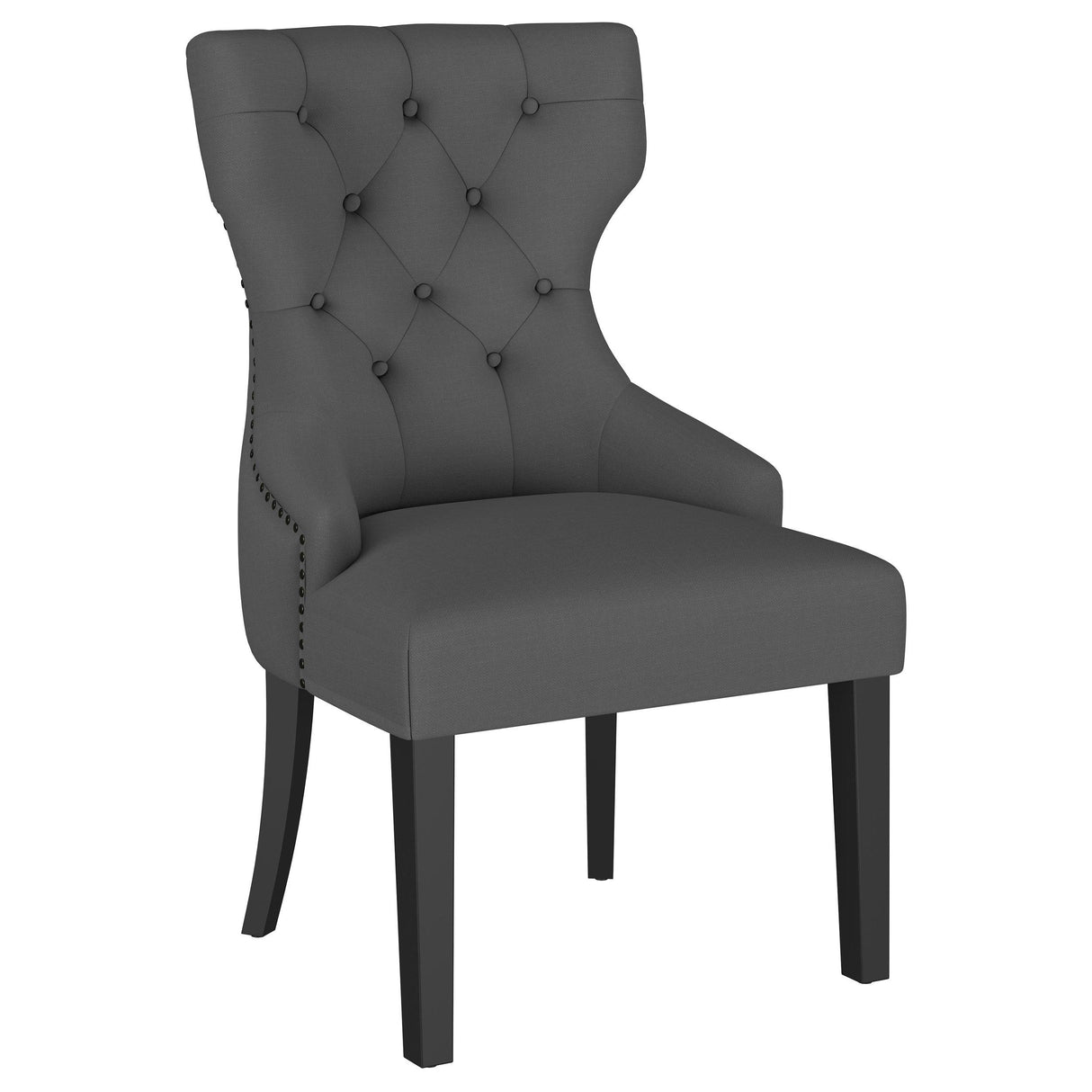 Baney Gray Upholstered Parson Dining Side Chair with Tufted Back from Coaster - Luna Furniture