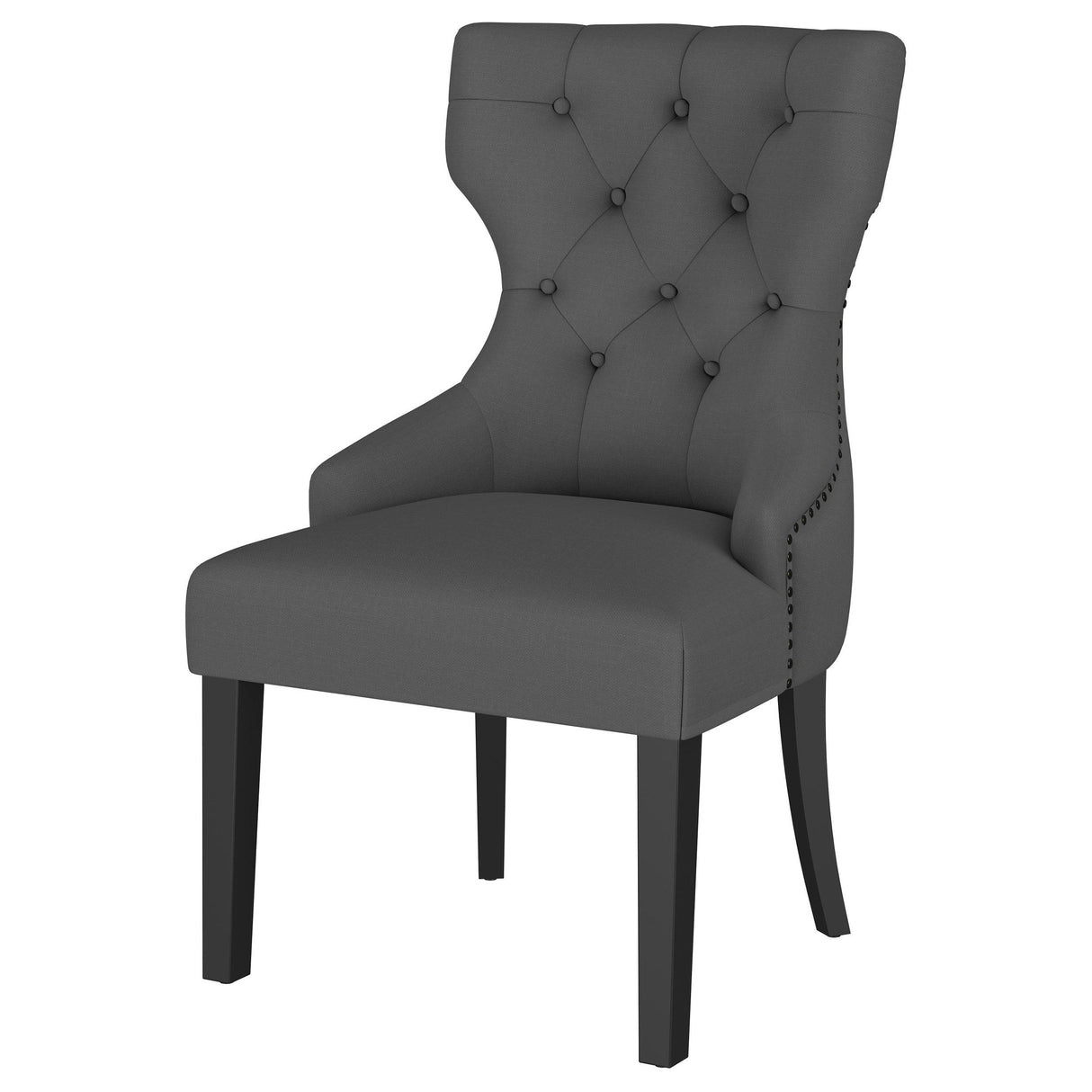 Baney Gray Upholstered Parson Dining Side Chair with Tufted Back from Coaster - Luna Furniture