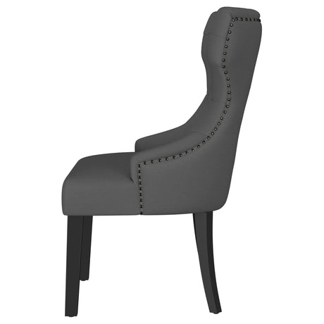 Baney Gray Upholstered Parson Dining Side Chair with Tufted Back from Coaster - Luna Furniture