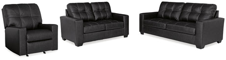 Barlin Mills Sofa, Loveseat and Recliner in Carbon from Ashley - Luna Furniture