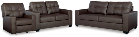 Barlin Mills Sofa, Loveseat and Recliner in Umber from Ashley - Luna Furniture