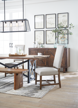 Darcy 21" Upholstered Dining Chair in Greige Linen, Set of 2 from Home Trends & Design - Luna Furniture