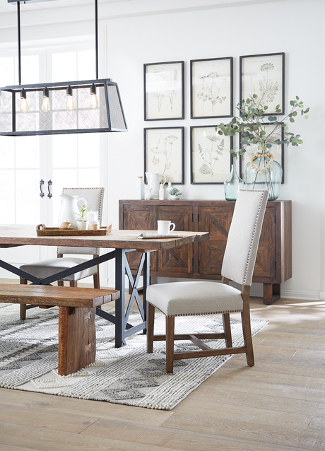 Darcy 21" Upholstered Dining Chair in Greige Linen, Set of 2 from Home Trends & Design - Luna Furniture