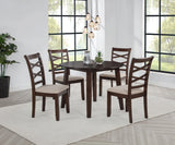 Barton Dark Brown 5-Piece Round Wood Dining Set from Coaster - Luna Furniture
