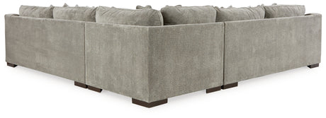 Bayless Smoke 3-Piece Sectional with Ottoman from Ashley - Luna Furniture