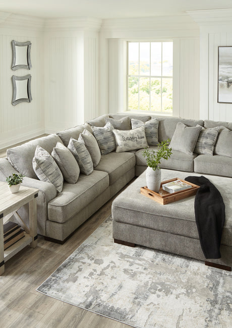 Bayless Smoke 3-Piece Sectional with Ottoman from Ashley - Luna Furniture