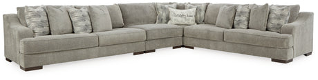 Bayless Smoke 4-Piece Sectional with Ottoman from Ashley - Luna Furniture