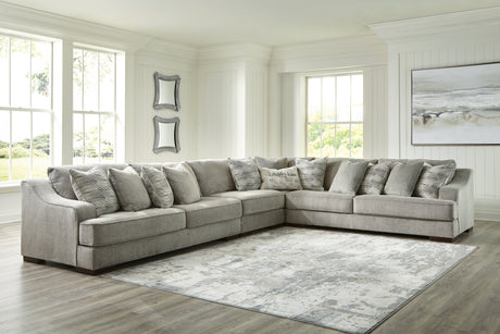 Bayless Smoke 4-Piece Sectional with Ottoman from Ashley - Luna Furniture
