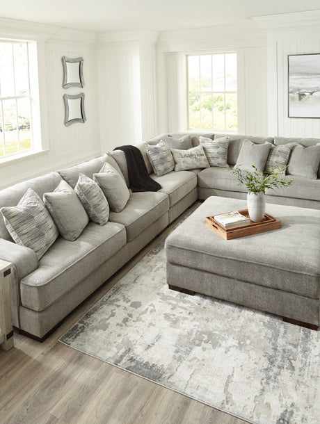 Bayless Smoke 4-Piece Sectional with Ottoman from Ashley - Luna Furniture