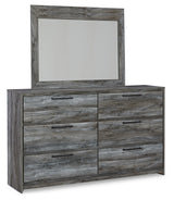 Baystorm Full Panel Headboard with Mirrored Dresser and Nightstand in Gray from Ashley - Luna Furniture