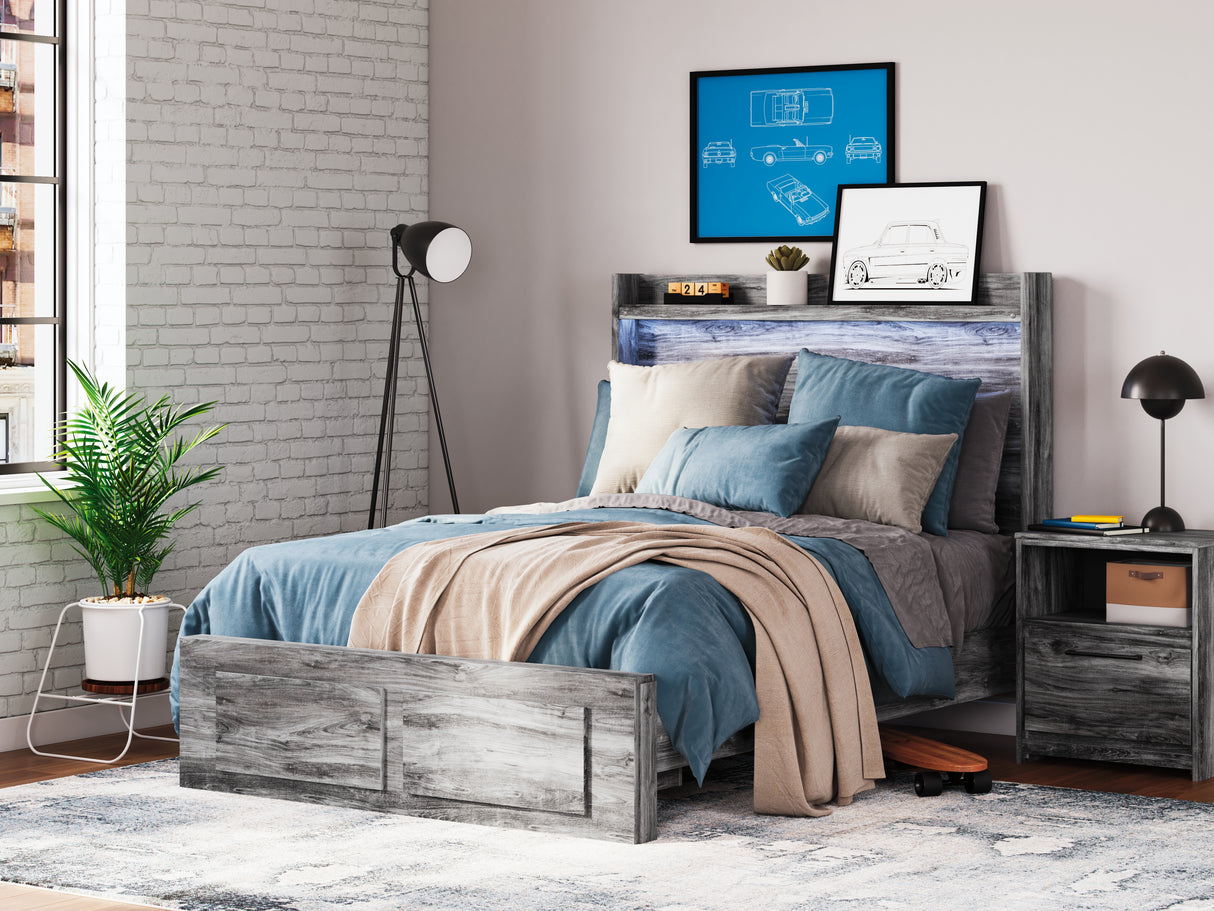 Baystorm Full Panel Storage Bed and Nightstand from Ashley Furniture - Luna Furniture