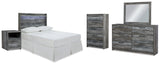 Baystorm Gray Full Panel Headboard Bed. Dresser, Mirror, Chest and Nightstand from Ashley - Luna Furniture