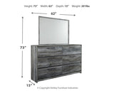 Baystorm Gray King Panel Bed, Dresser, Mirror and Chest from Ashley - Luna Furniture