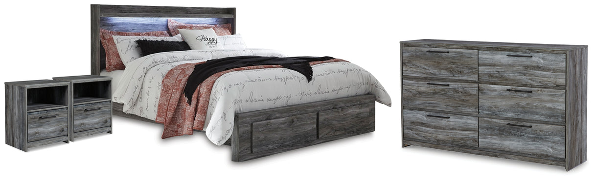 Baystorm Gray King Storage Bed, Dresser and 2 Nightstands from Ashley - Luna Furniture