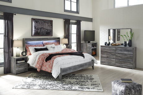 Baystorm King Panel Bed with Dresser in Gray from Ashley - Luna Furniture