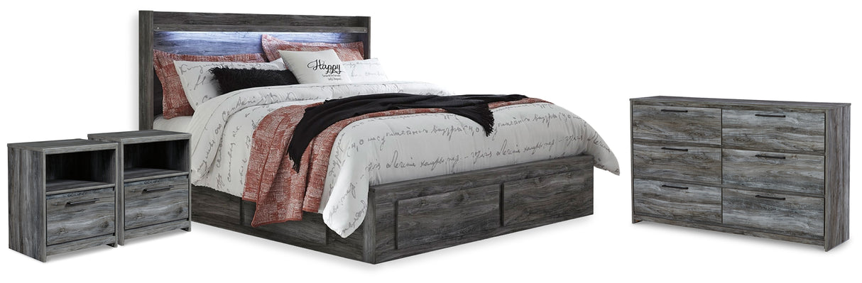 Baystorm King Storage Bed, Dresser and 2 Nightstands from Ashley - Luna Furniture