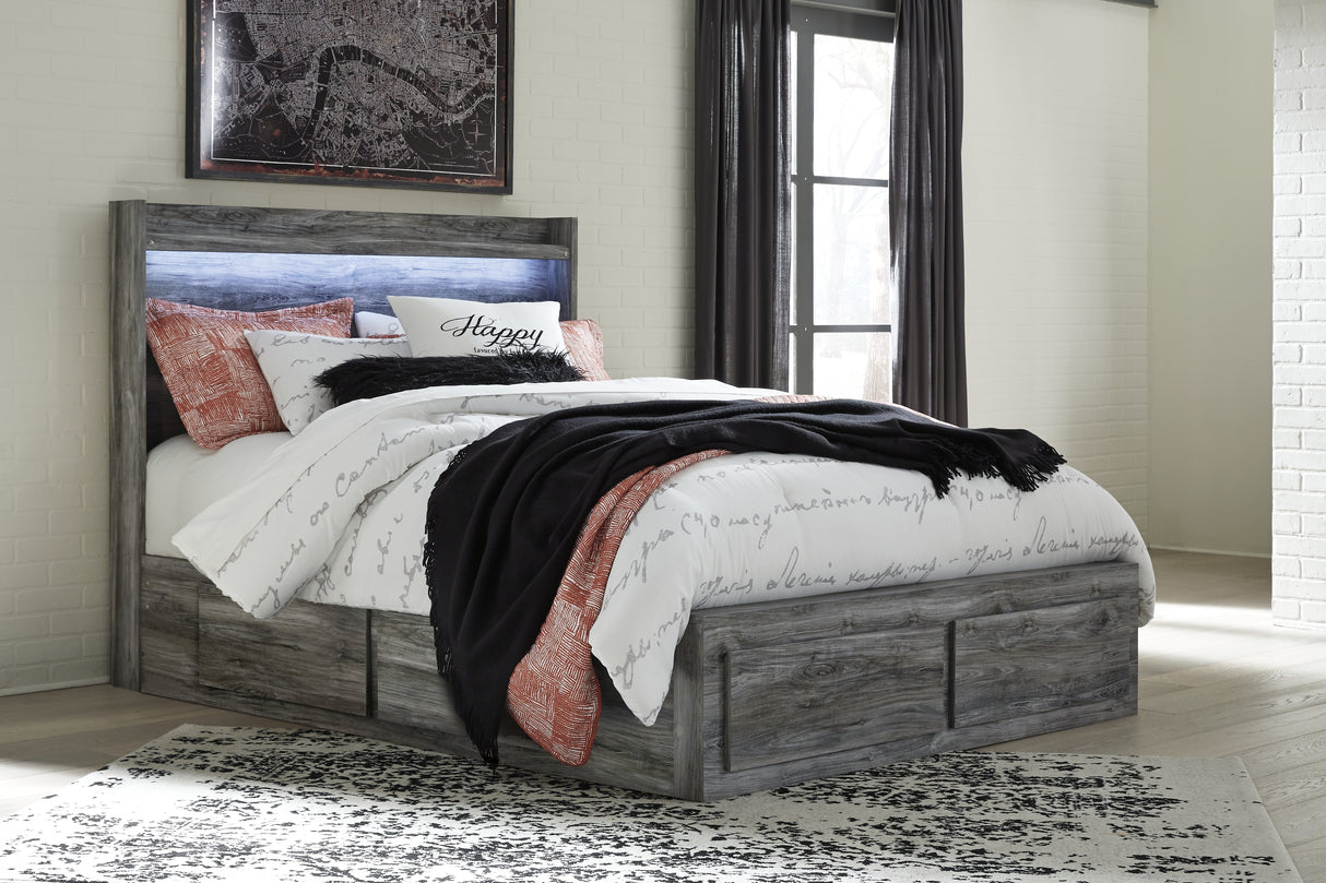 Baystorm Gray Queen Panel Bed with 6 Storage Drawers with Dresser from Ashley Furniture - Luna Furniture