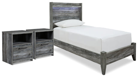 Baystorm Twin Panel Bed and 2 Nightstands from Ashley - Luna Furniture