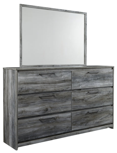 Baystorm Twin Panel Headboard with Mirrored Dresser and Nightstand in Gray from Ashley - Luna Furniture