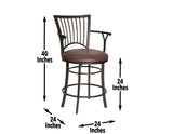 Bayview 24″ Counter Stool, Swivel from Steve Silver - Luna Furniture