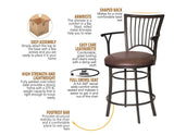 Bayview 30″ Bar Stool, Swivel from Steve Silver - Luna Furniture