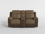 Glendale Brown Microfiber Double Glider Reclining Loveseat with Center Console from Homelegance - Luna Furniture
