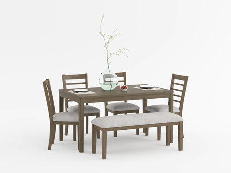 Emilia Light Brown 6-Piece Counter Height Set from Homelegance - Luna Furniture