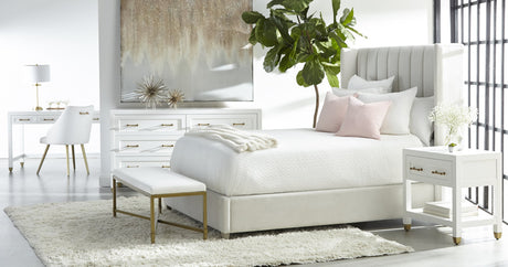 Stella 1-Drawer Nightstand in Matte White from Essentials For Living - Luna Furniture